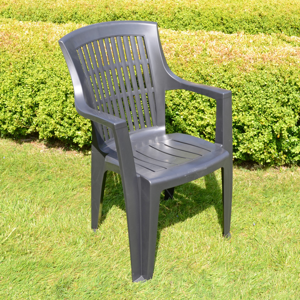 high back green plastic garden chairs